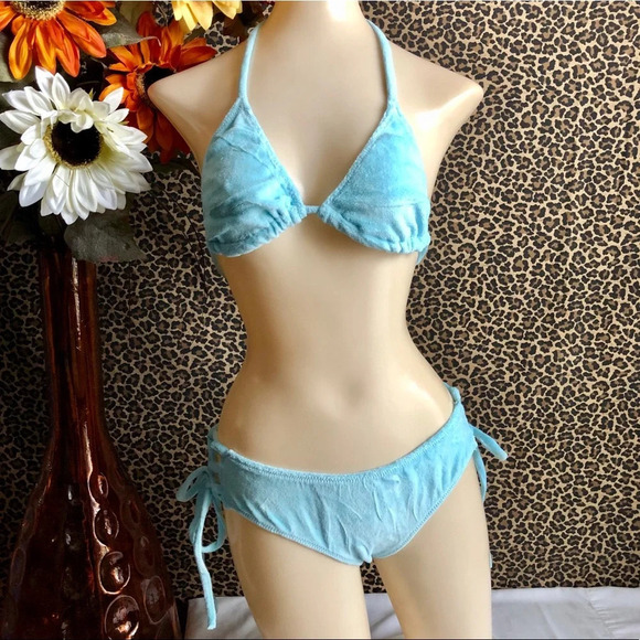 🦋B2G1🦋LEG AVENUE 2Pc Terry Cloth Bikini SMALL/MEDIUM NWT - Picture 3 of 9
